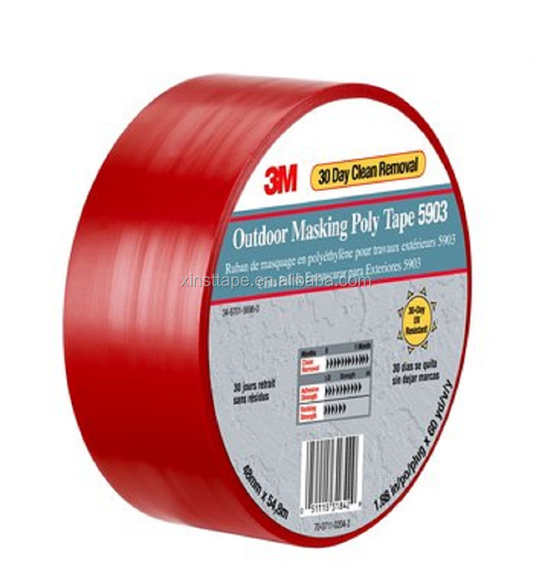 3M 5903 Outdoor Masking Poly Tape for easy application on stucco and other challenging
