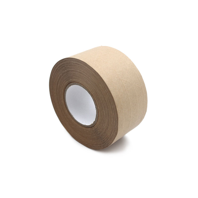 Custom Grid fiberglass Water activated paper tape starch adhesive wet Grid fiber kraft paper tape for seal cartons